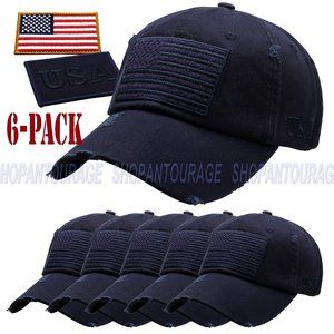 American Flag Unisex Vintage Baseball Hat : 6 Pack